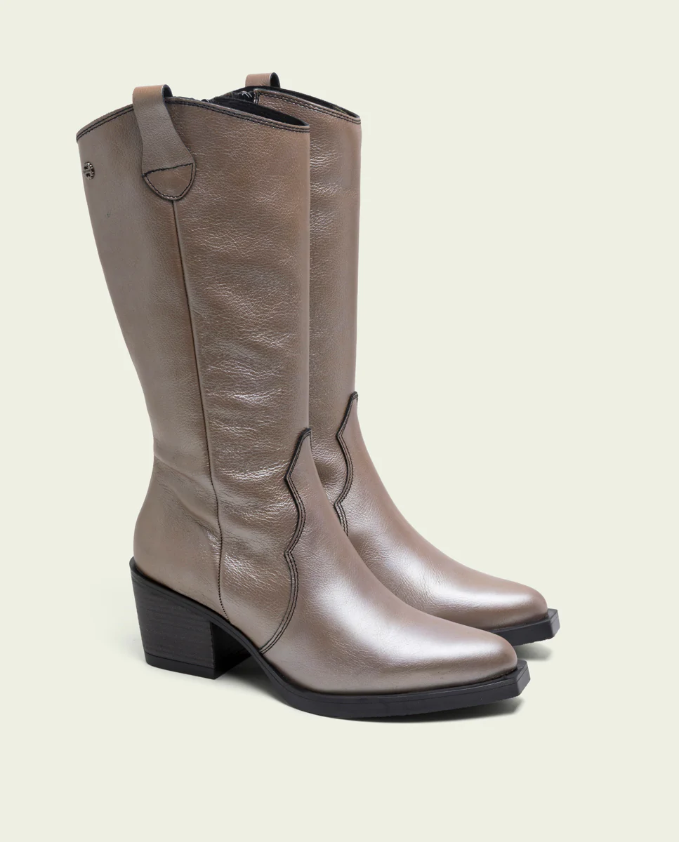 BOTAS COWBOY DE PIEL PLATINO FABILA - Image 3