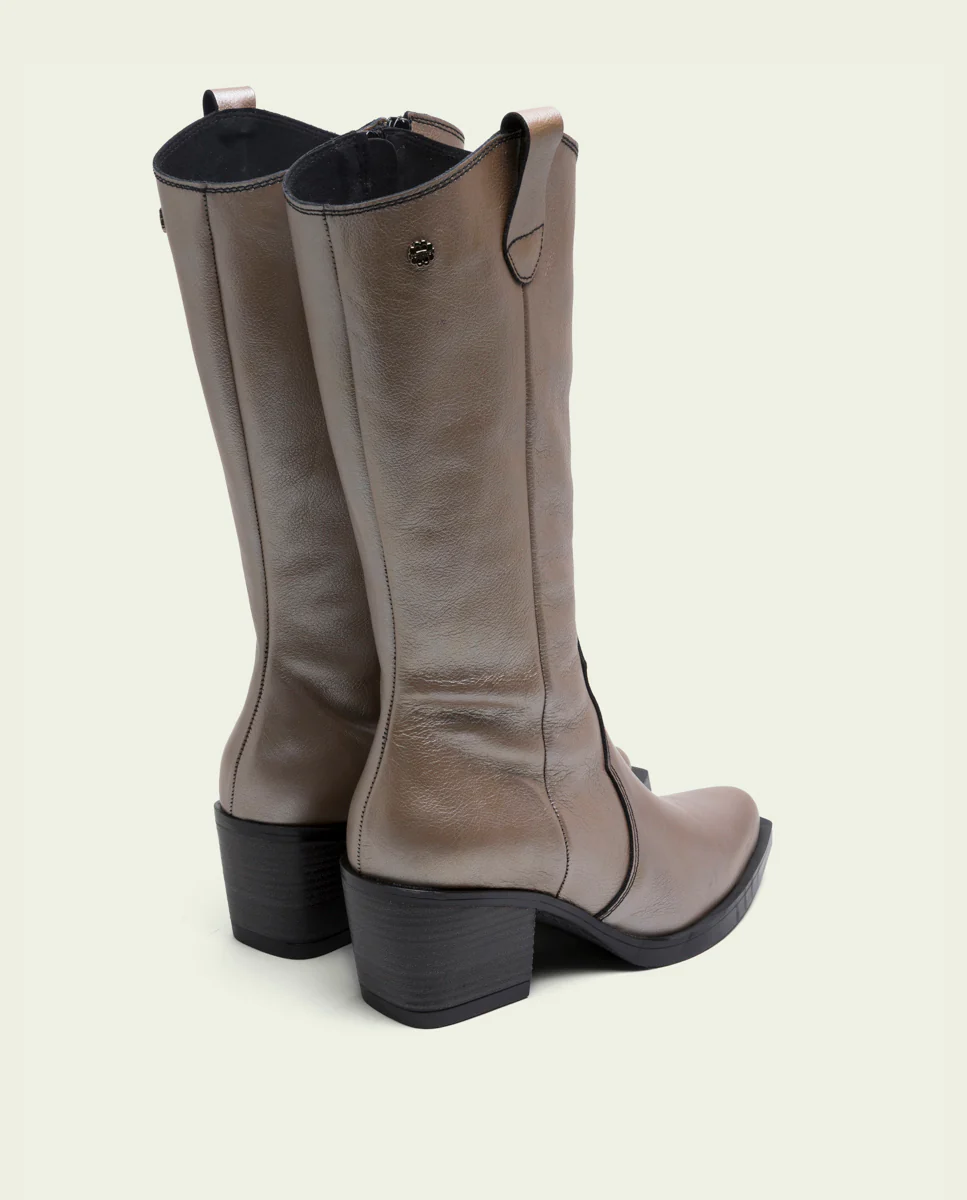 BOTAS COWBOY DE PIEL PLATINO FABILA - Image 4