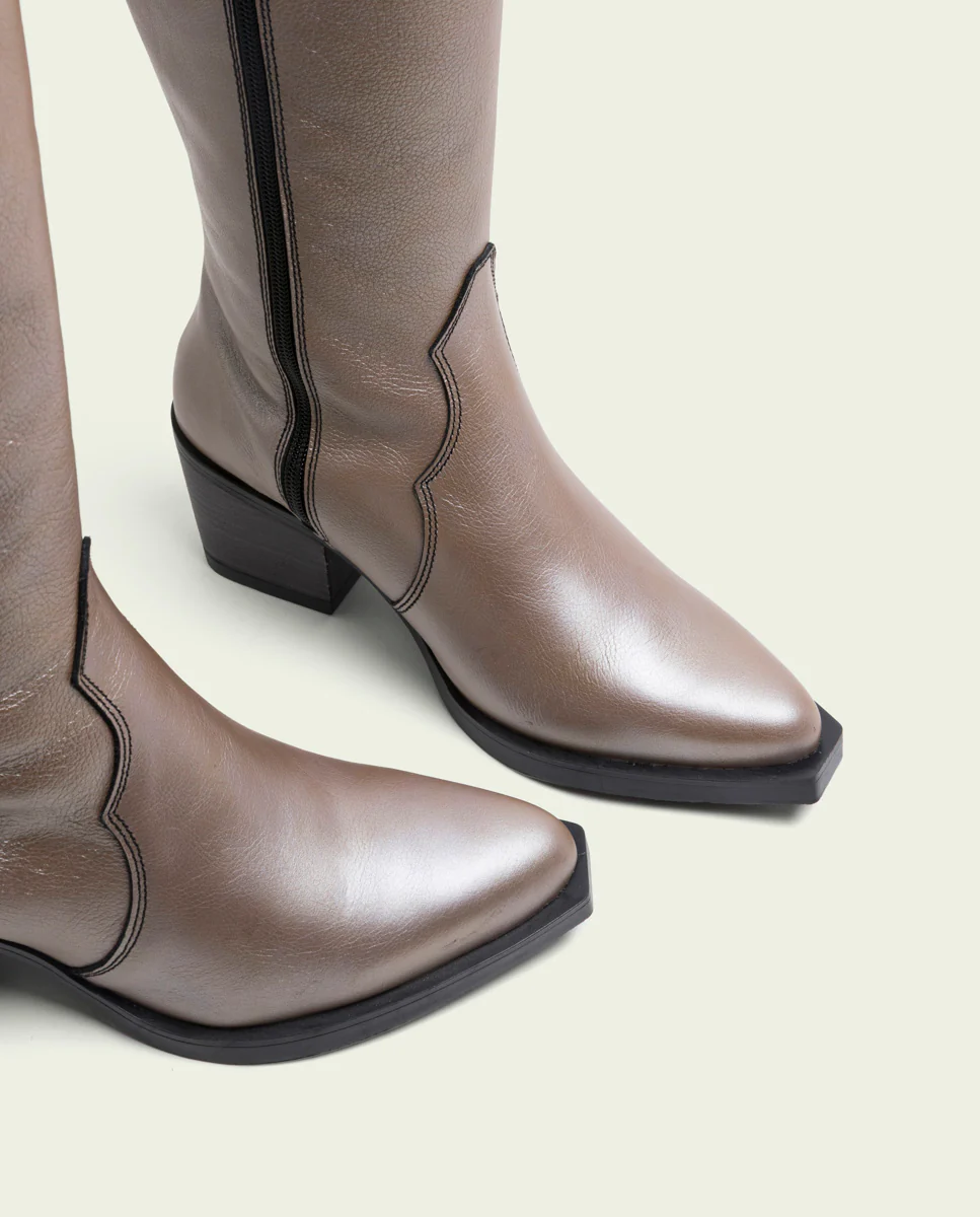 BOTAS COWBOY DE PIEL PLATINO FABILA - Image 5