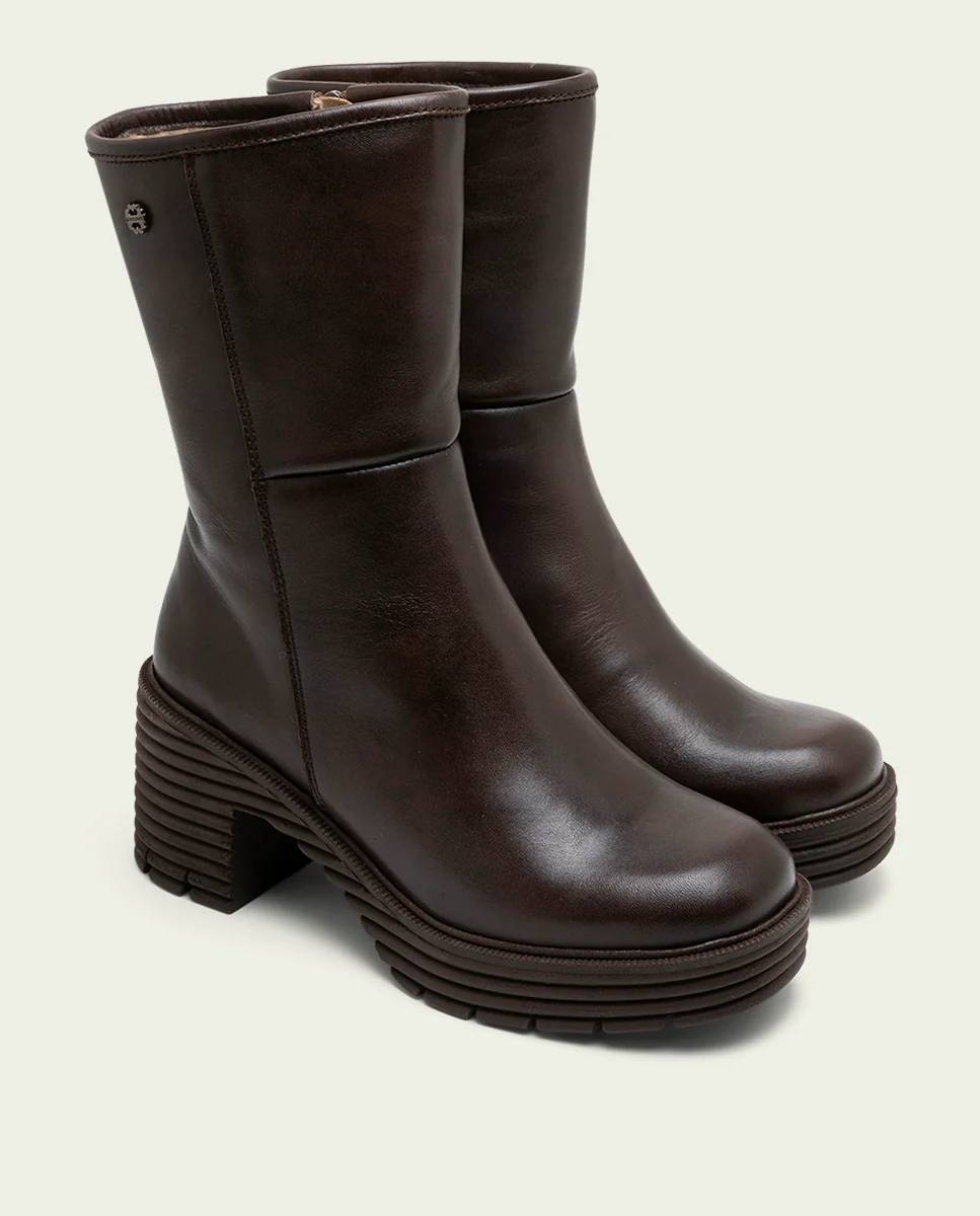 BOTAS DE PIEL CON CREMALLERA MOKA MILEY - Image 2