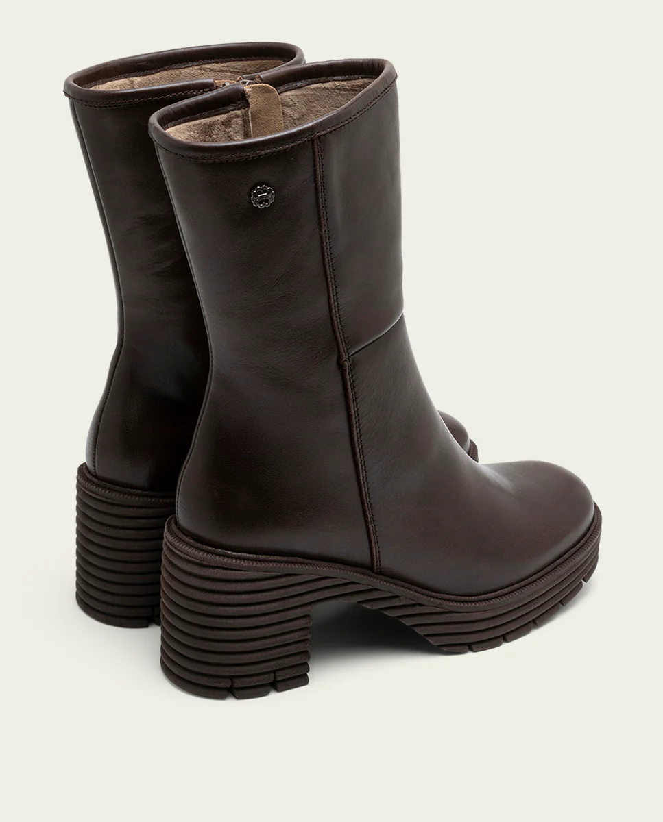 BOTAS DE PIEL CON CREMALLERA MOKA MILEY - Image 3