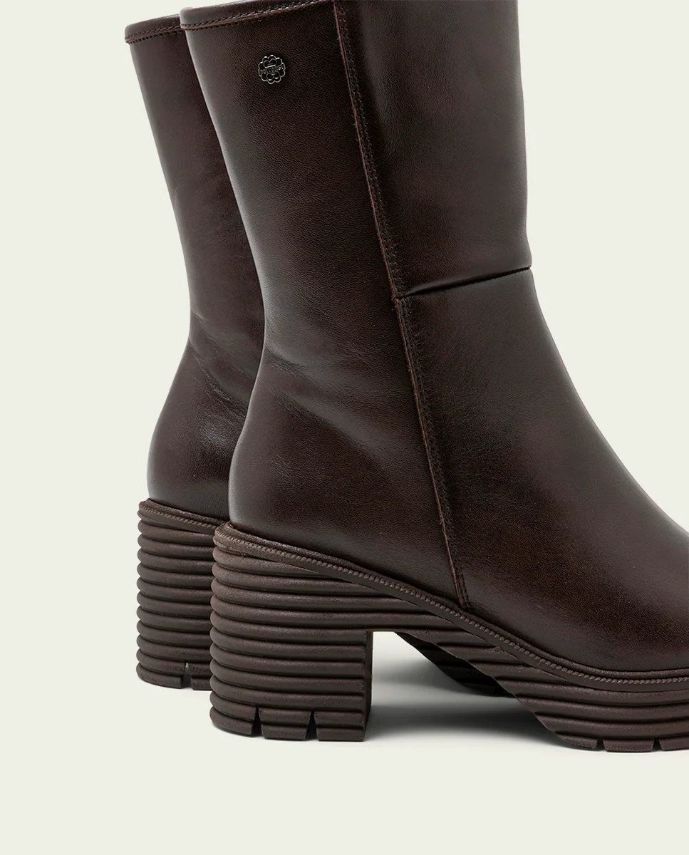 BOTAS DE PIEL CON CREMALLERA MOKA MILEY - Image 5