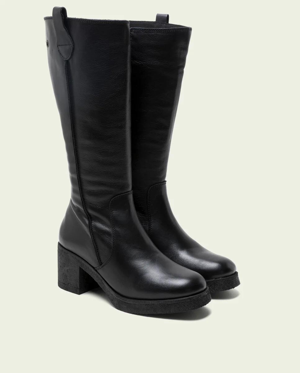 BOTAS DE PIEL CON CREMALLERA NEGRO MAR - Image 2
