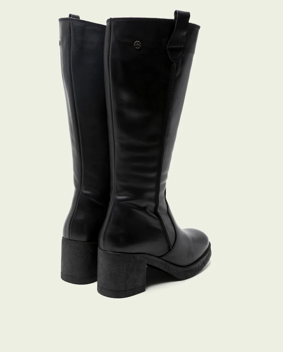 BOTAS DE PIEL CON CREMALLERA NEGRO MAR - Image 3