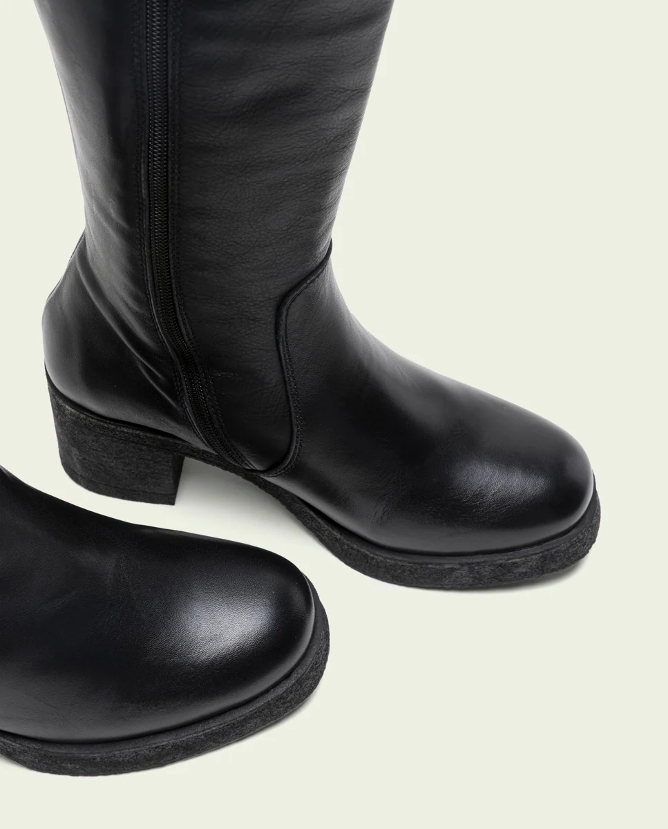 BOTAS DE PIEL CON CREMALLERA NEGRO MAR - Image 4