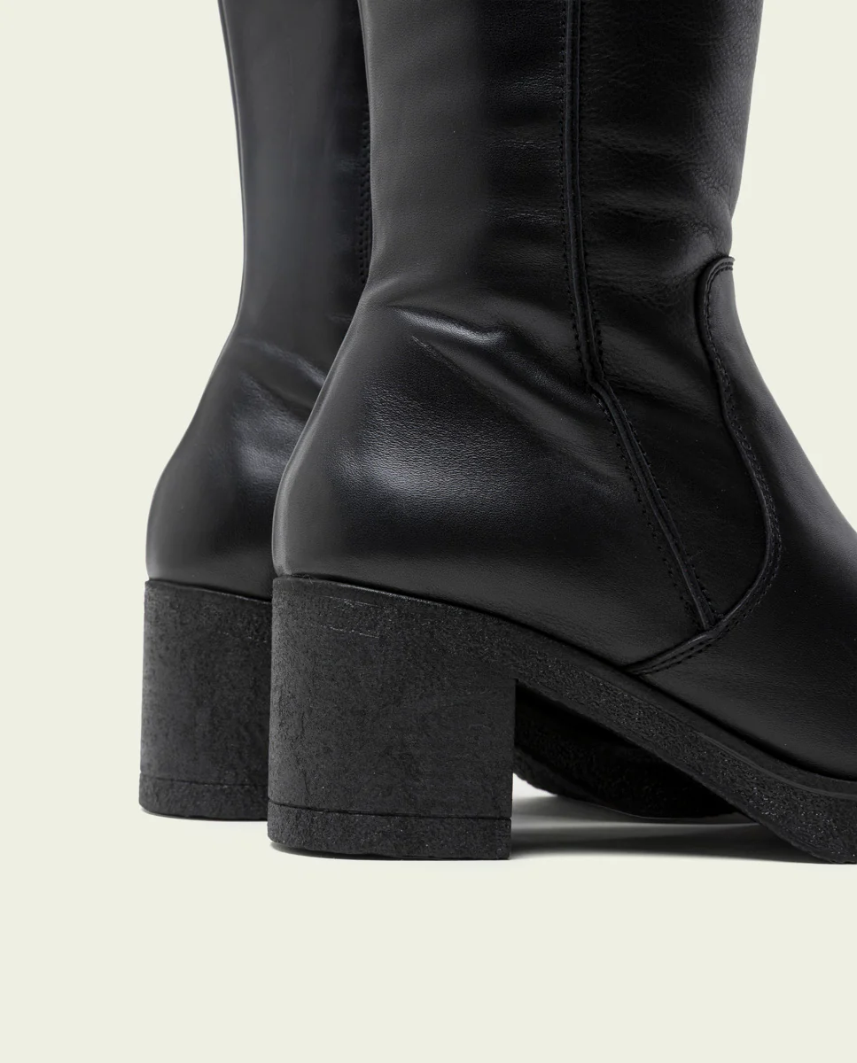 BOTAS DE PIEL CON CREMALLERA NEGRO MAR - Image 5