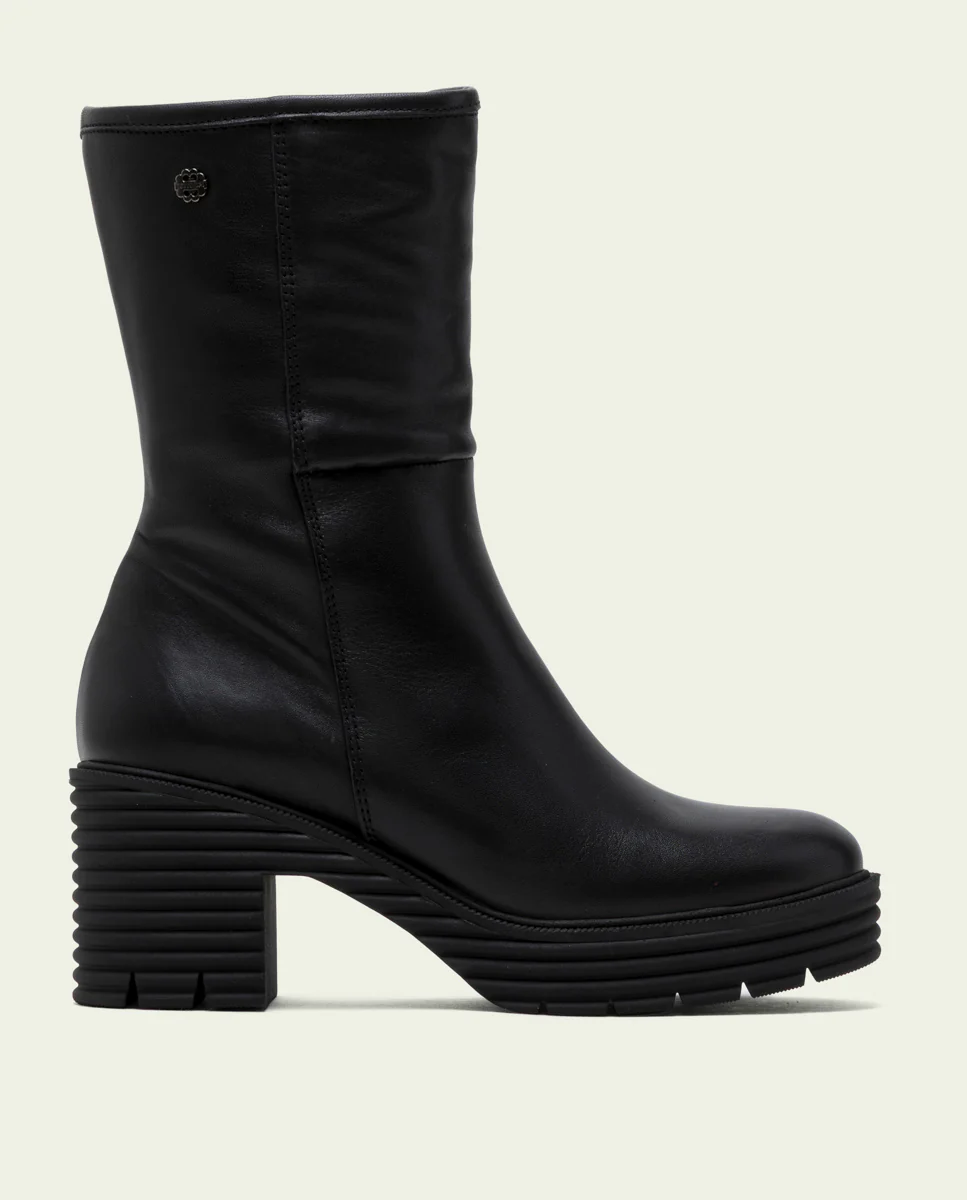 BOTAS DE PIEL CON CREMALLERA NEGRO MILEY
