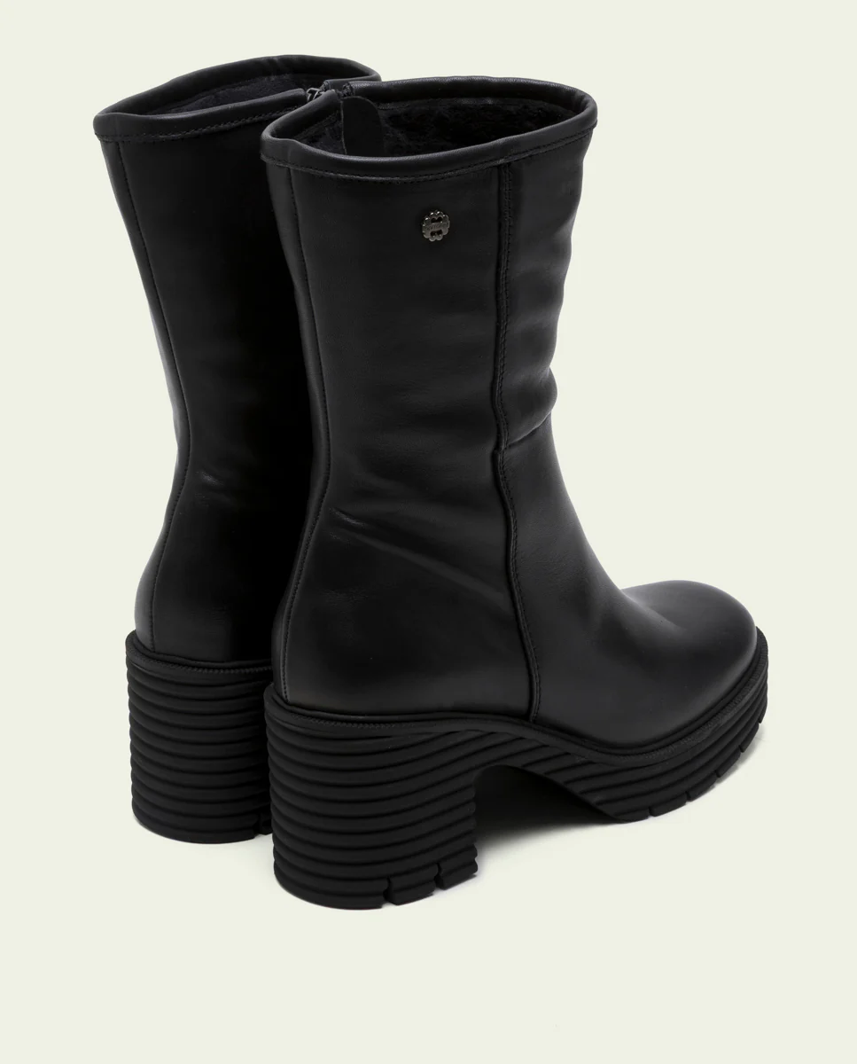 BOTAS DE PIEL CON CREMALLERA NEGRO MILEY - Image 3