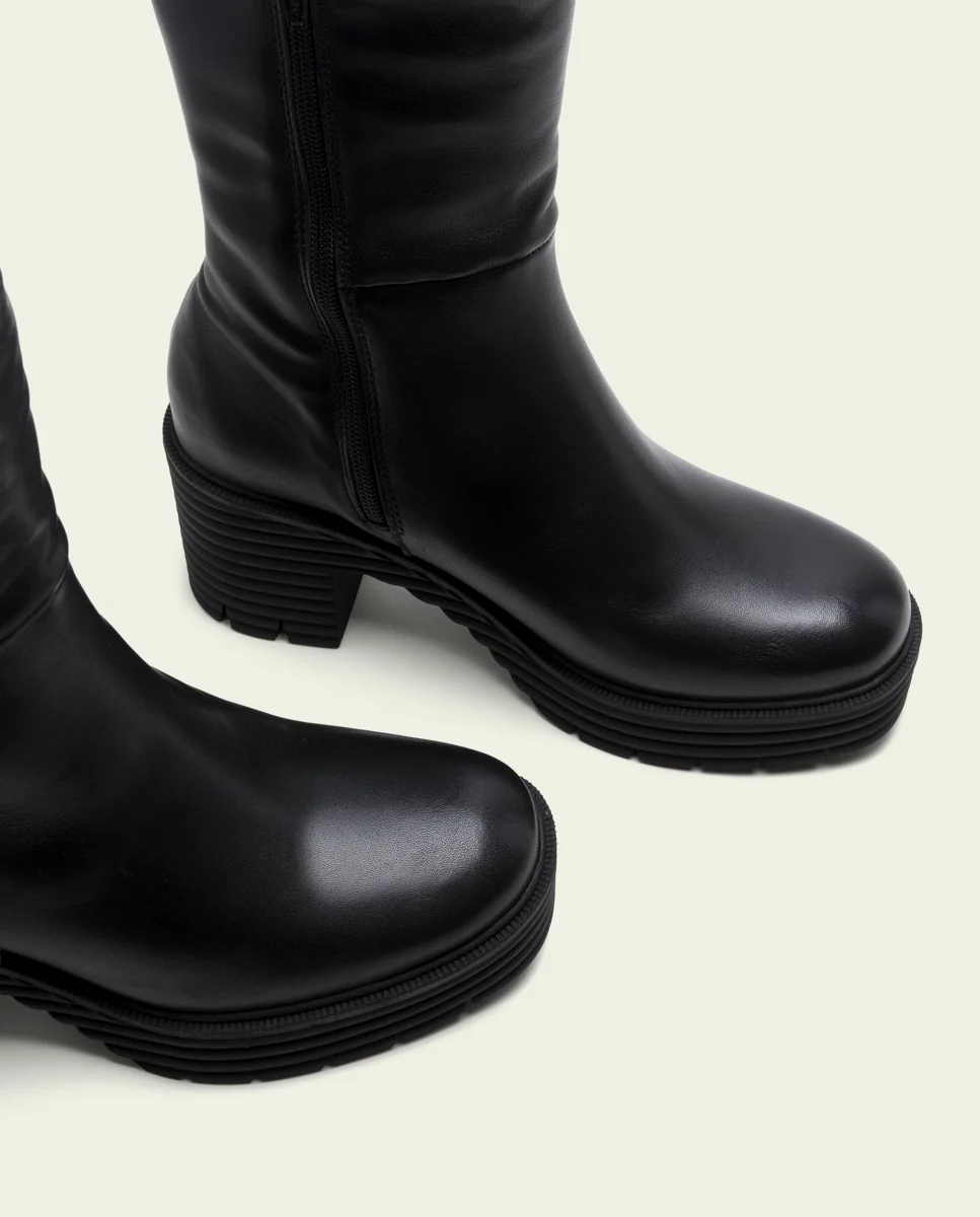 BOTAS DE PIEL CON CREMALLERA NEGRO MILEY - Image 4