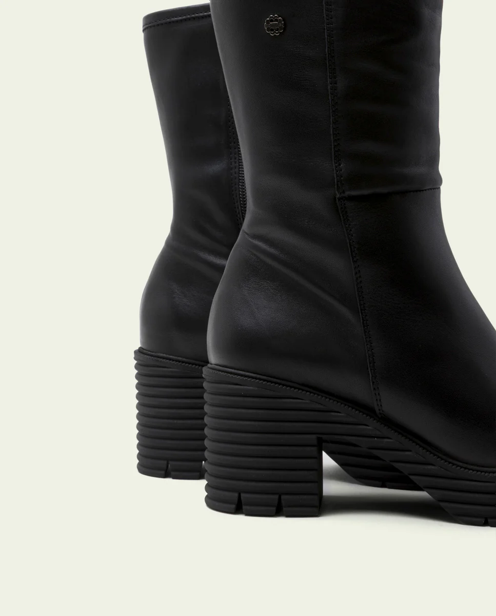 BOTAS DE PIEL CON CREMALLERA NEGRO MILEY - Image 5