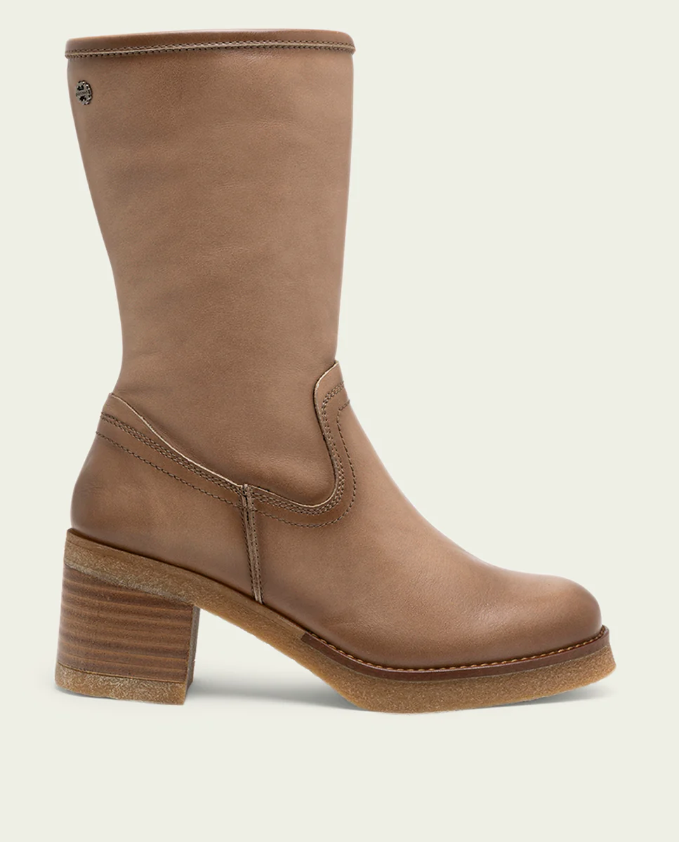 BOTAS DE PIEL CON CREMALLERA TAUPE MARNI