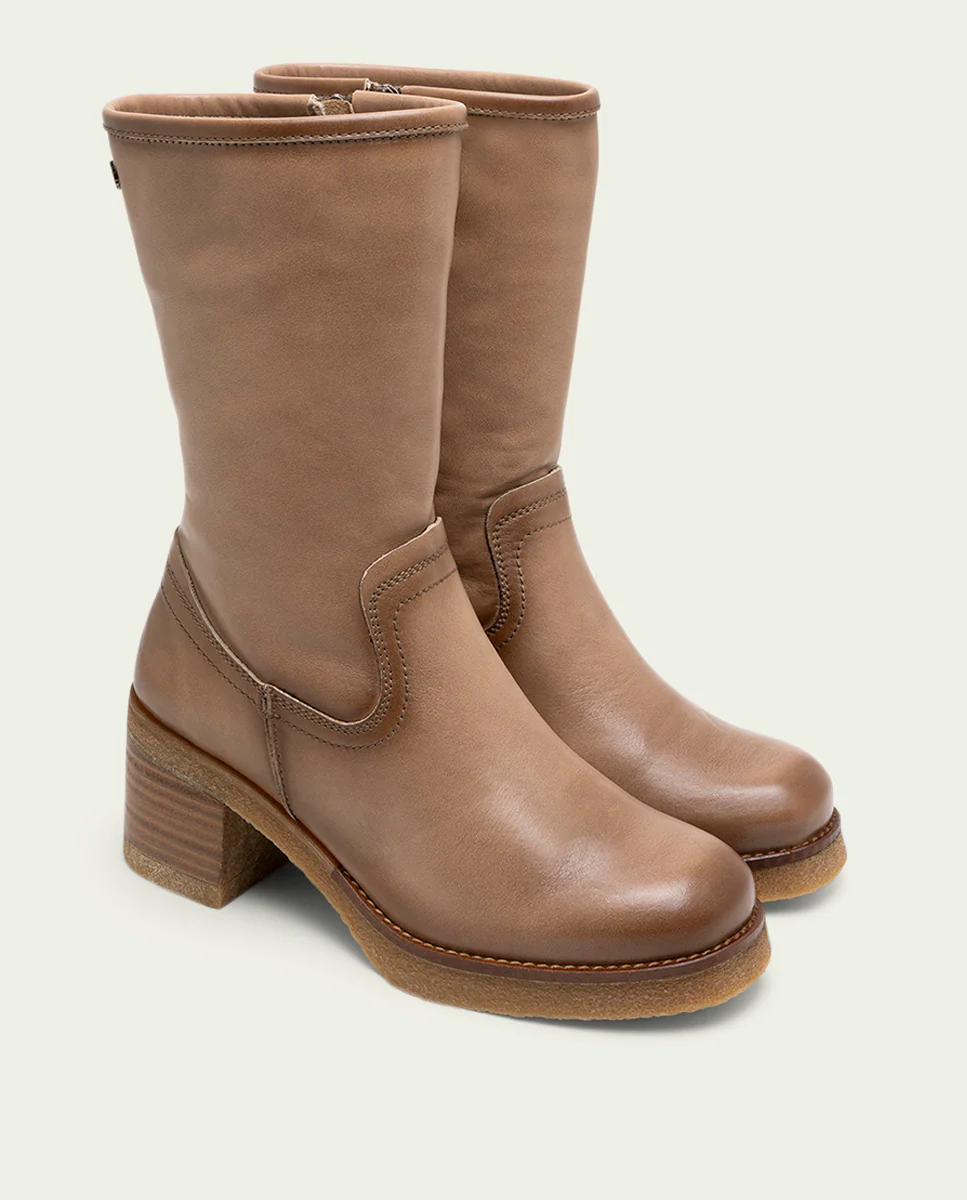 BOTAS DE PIEL CON CREMALLERA TAUPE MARNI - Image 2
