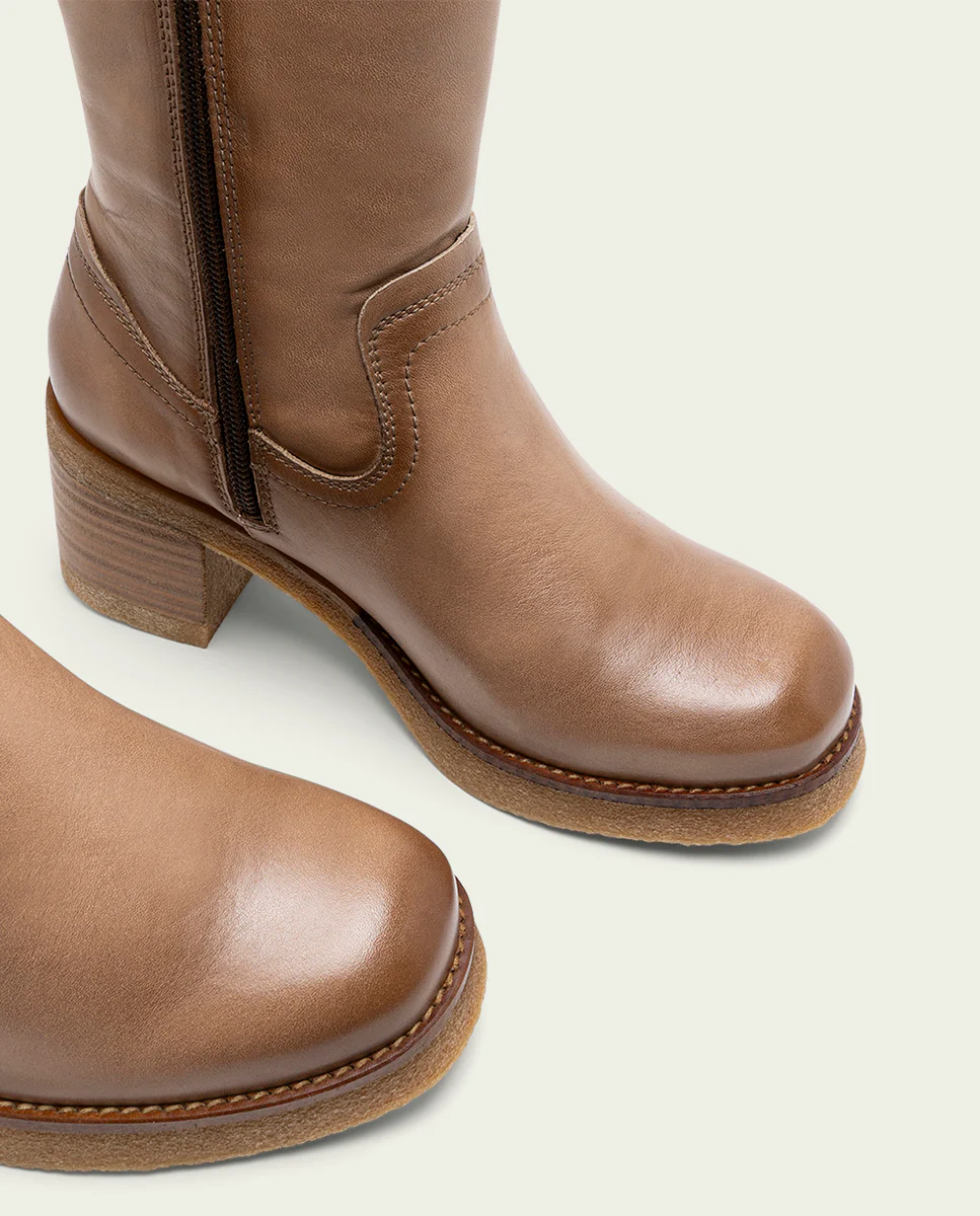 BOTAS DE PIEL CON CREMALLERA TAUPE MARNI - Image 4