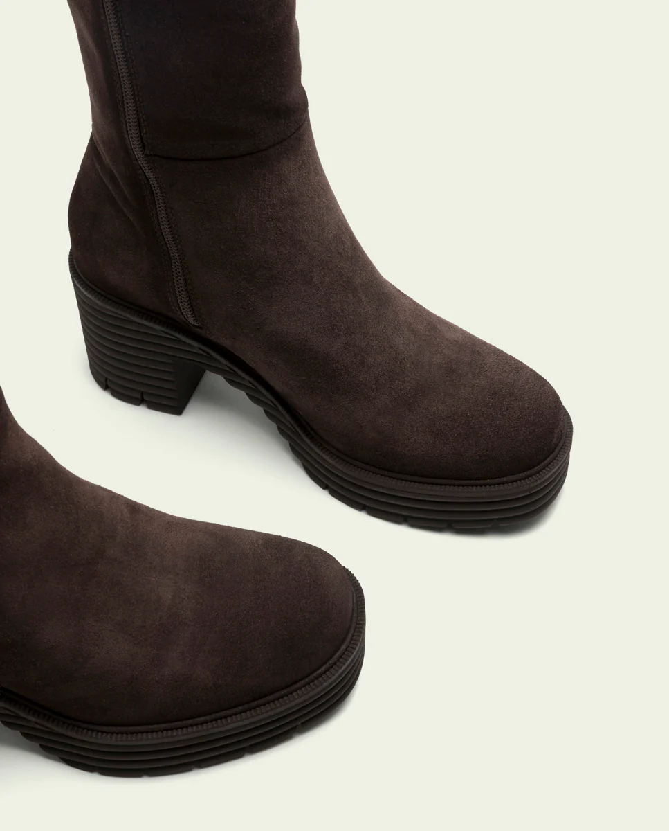 BOTAS DE PIEL DE TACÓN MOKA MARINA - Image 4