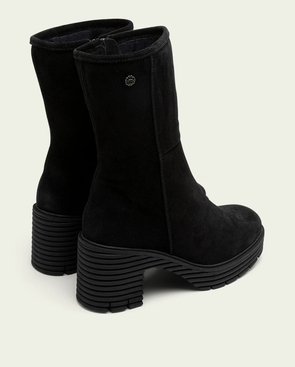 BOTAS DE PIEL DE TACÓN NEGRO MARINA - Image 3