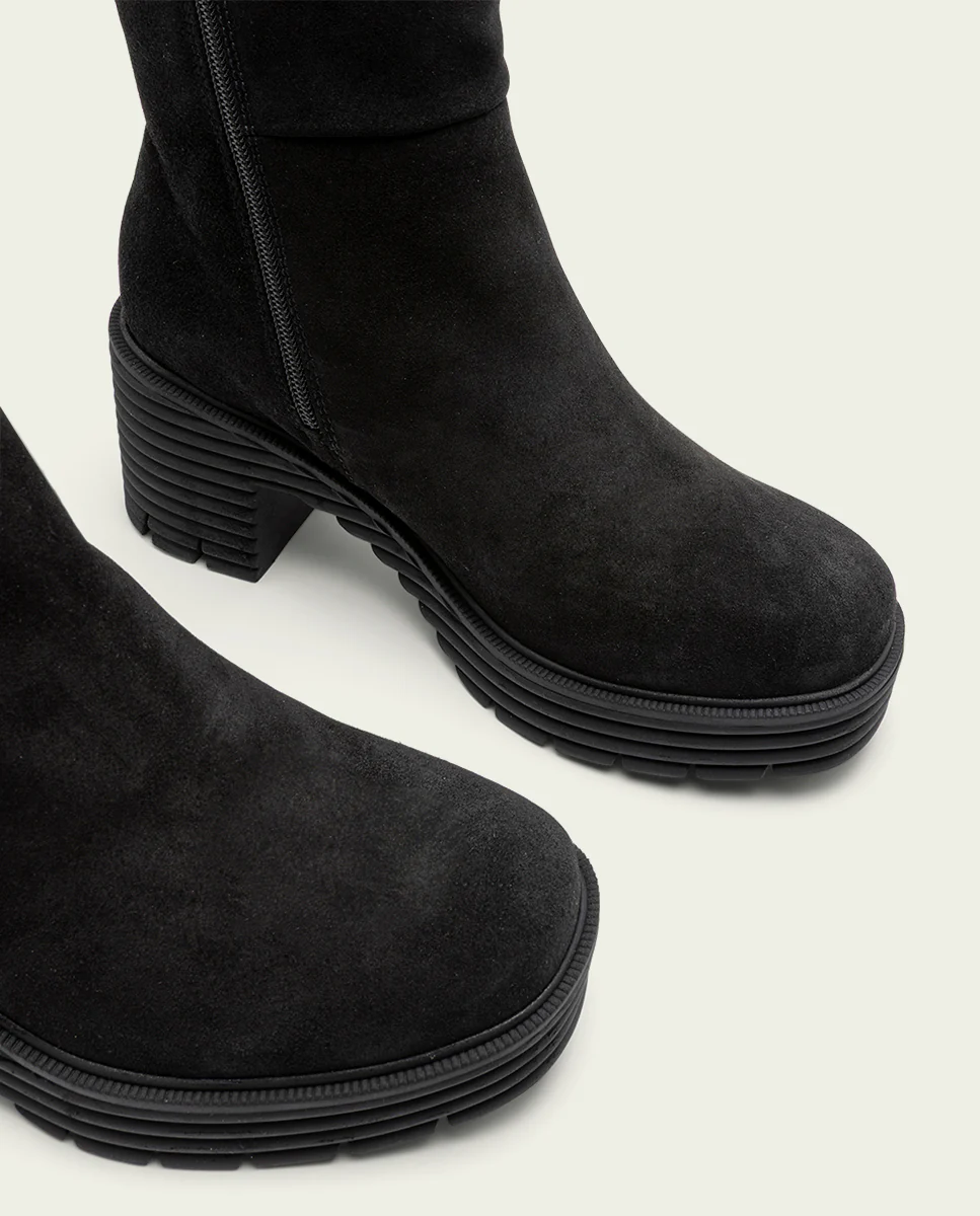 BOTAS DE PIEL DE TACÓN NEGRO MARINA - Image 4