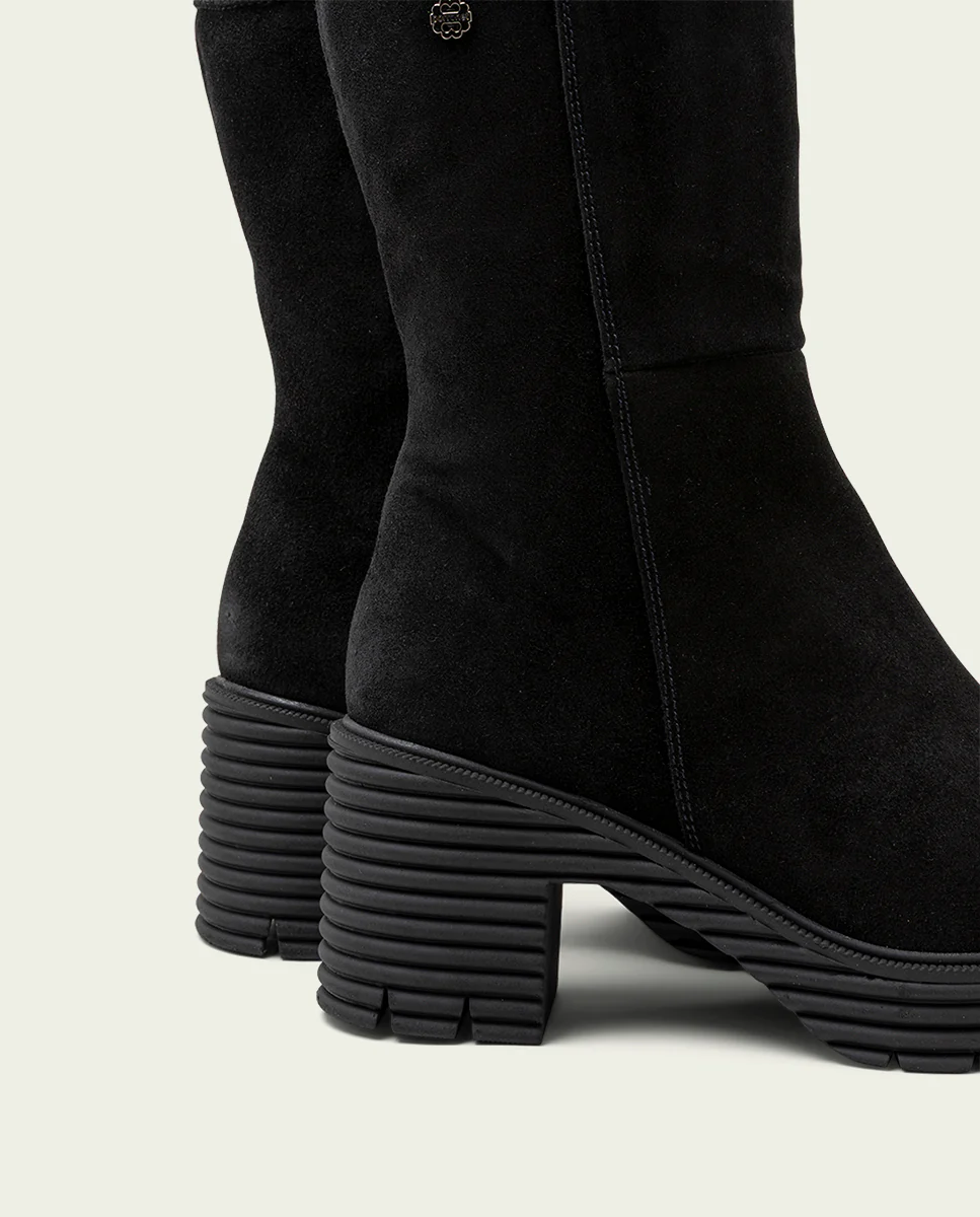 BOTAS DE PIEL DE TACÓN NEGRO MARINA - Image 5