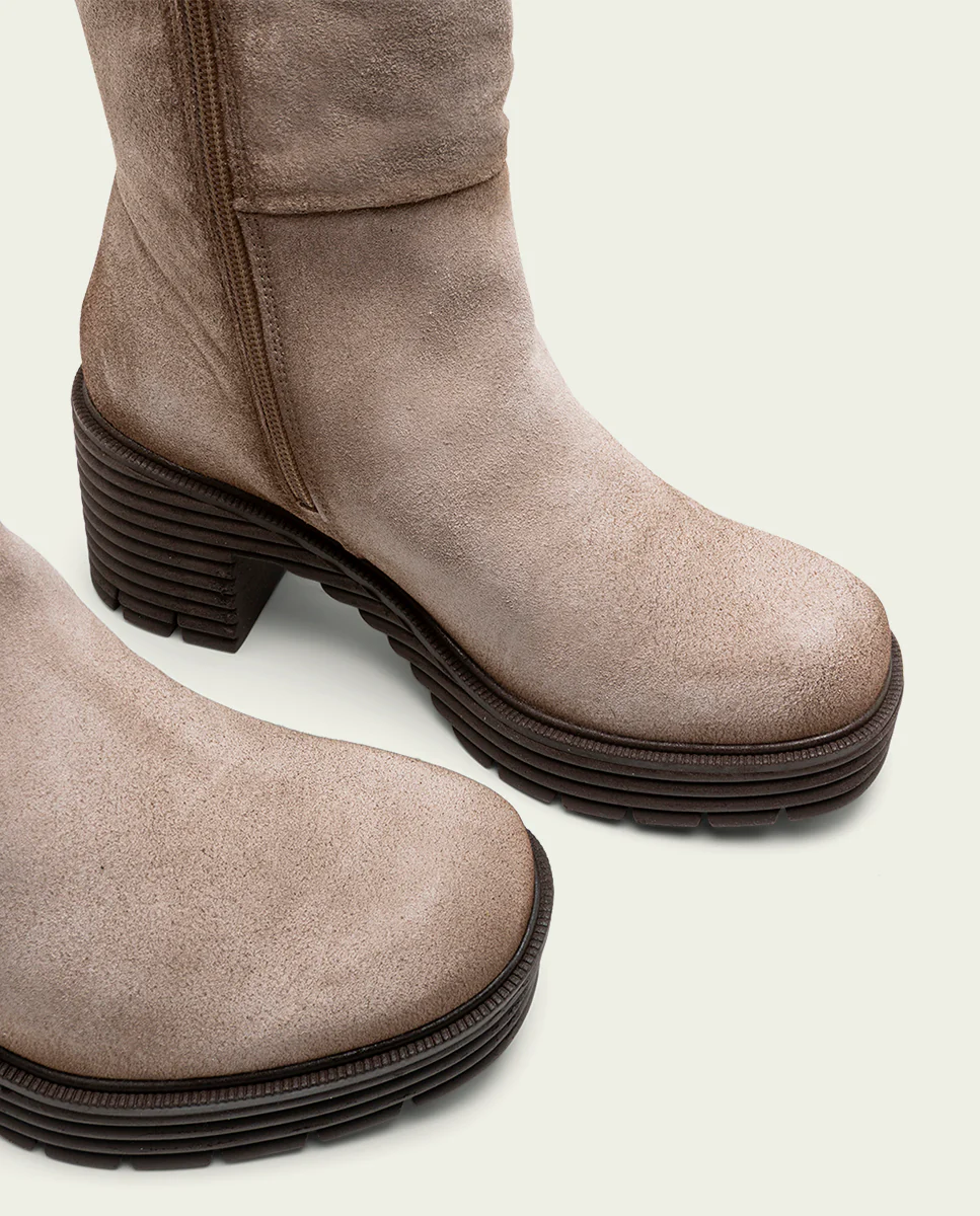 BOTAS DE SERRAJE CON CREMALLERA ARENA MARINA - Image 4