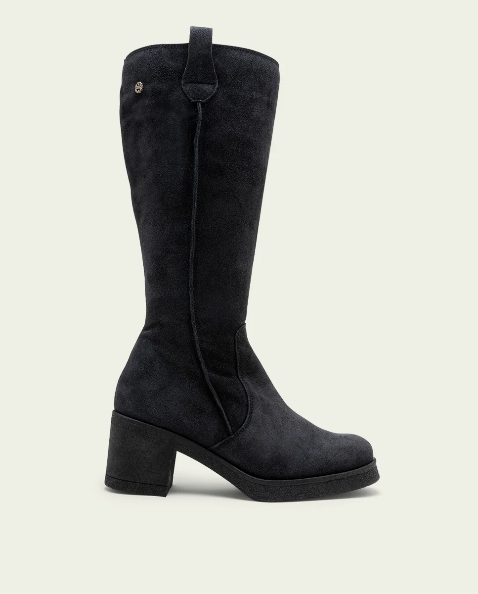 BOTAS DE SERRAJE CON CREMALLERA CARBÓN MELISA