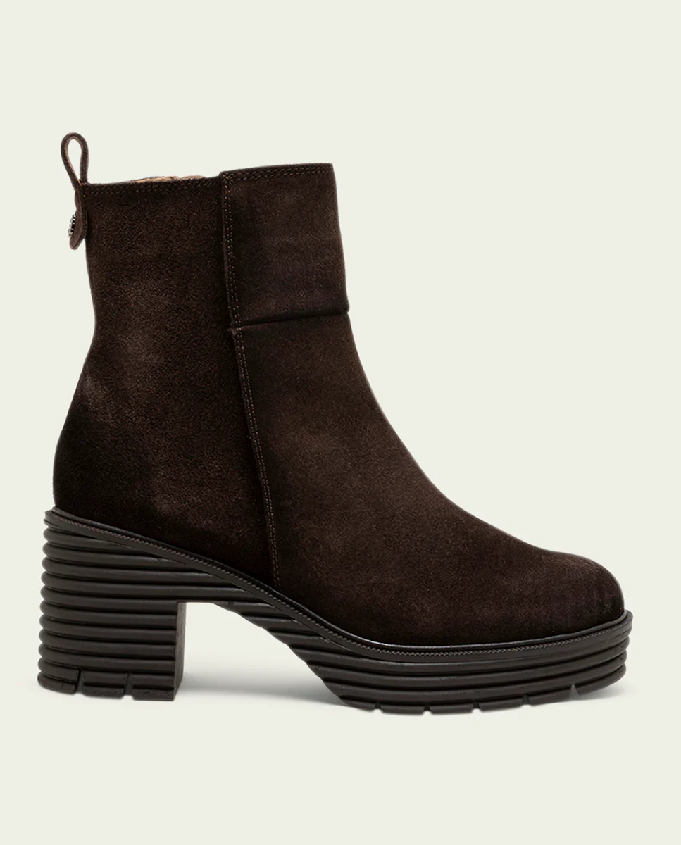 BOTAS DE SERRAJE CON CREMALLERA MOKA MICHELLE
