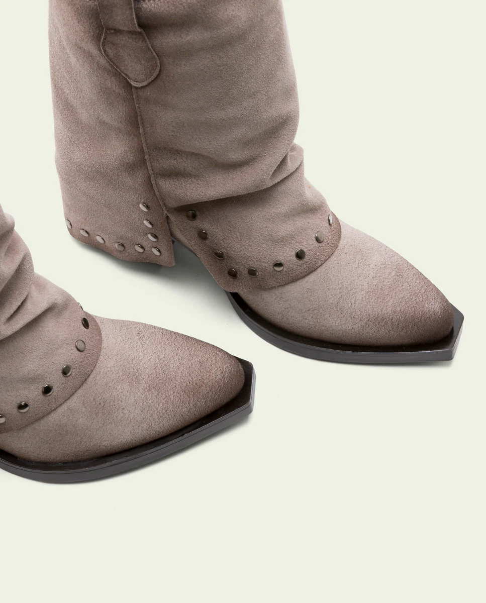 BOTAS DOBLE FAZ COWBOY DE PIEL ARENA CON CREMALLERA HEIDI - Image 5