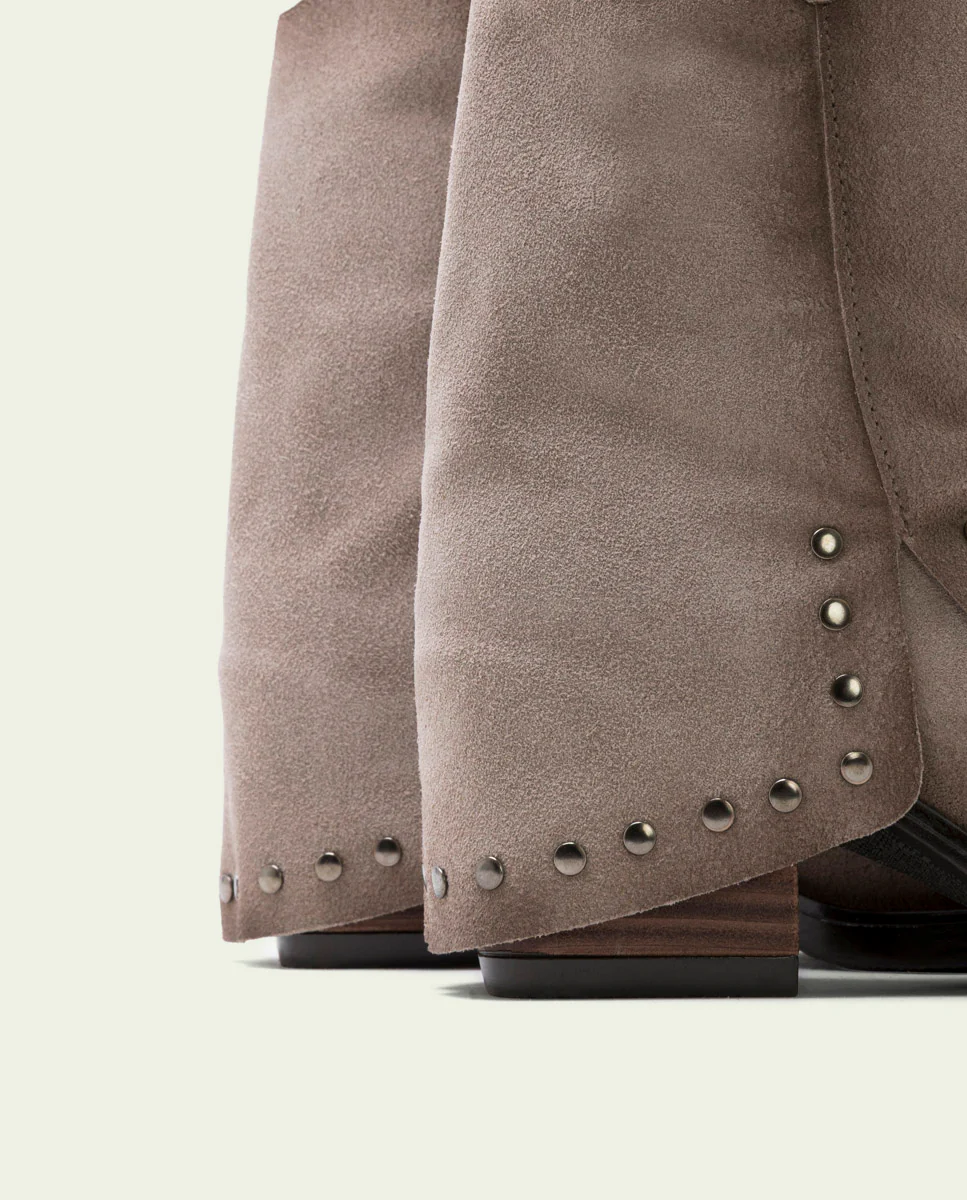 BOTAS DOBLE FAZ COWBOY DE PIEL ARENA CON CREMALLERA HEIDI - Image 6