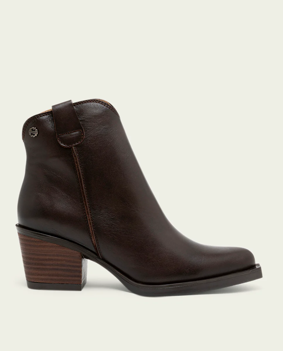 BOTINES COWBOY DE PIEL MOKA CON CREMALLERA FRIDA - Image 3