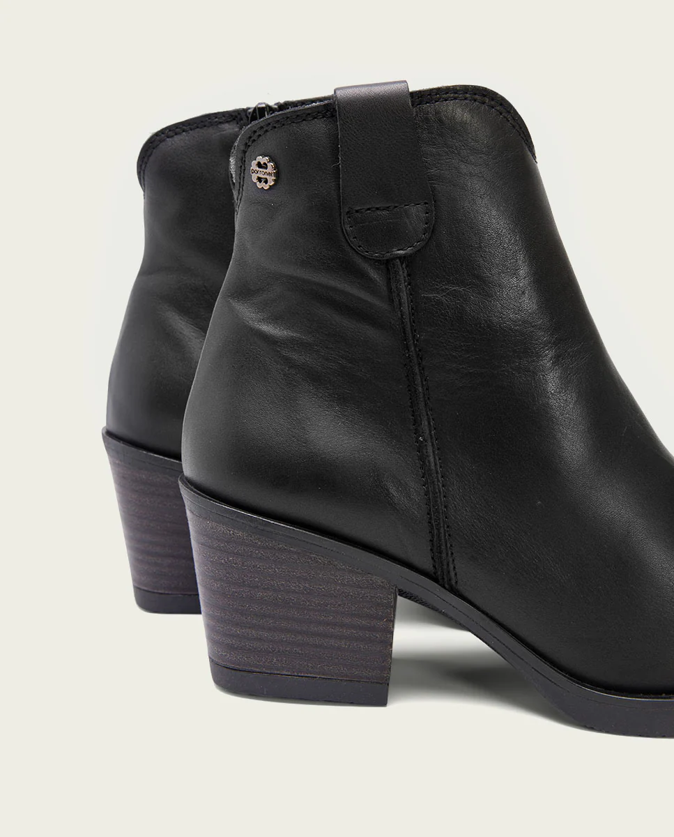 BOTINES COWBOY DE PIEL NEGRO CON CREMALLERA FRIDA - Image 6