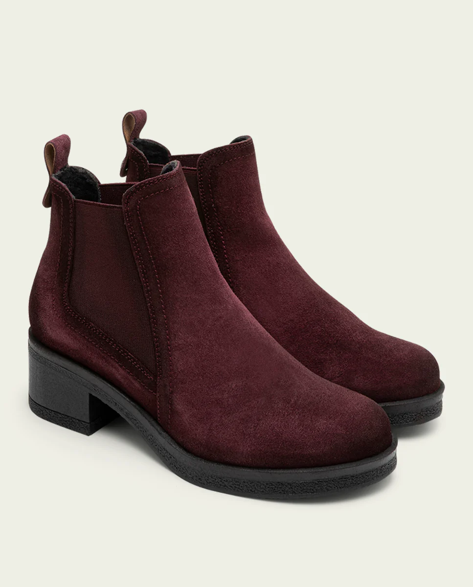 BOTINES DE PIEL BURDEOS CON ELÁSTICOS DÁMARIS - Image 2
