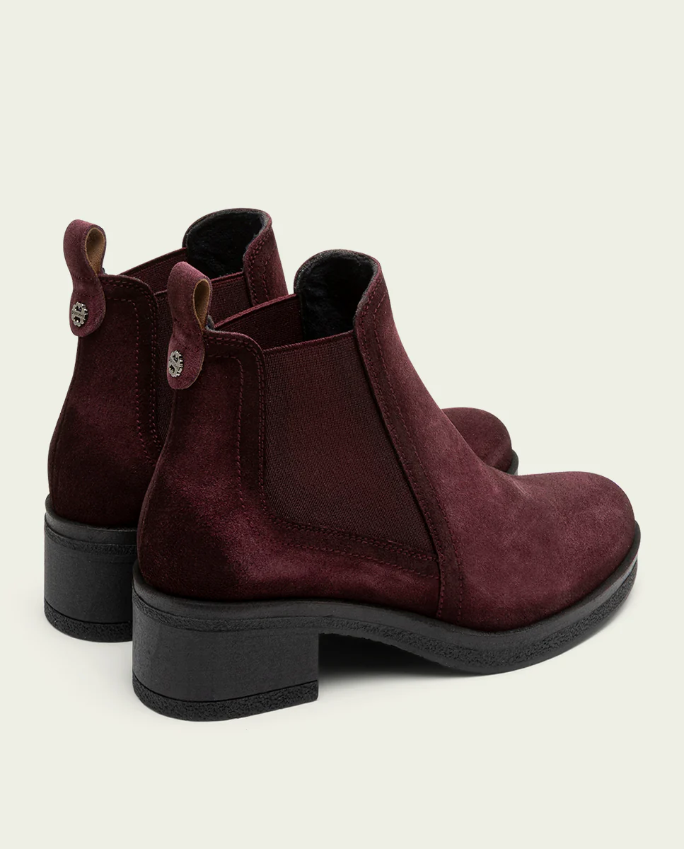 BOTINES DE PIEL BURDEOS CON ELÁSTICOS DÁMARIS - Image 3
