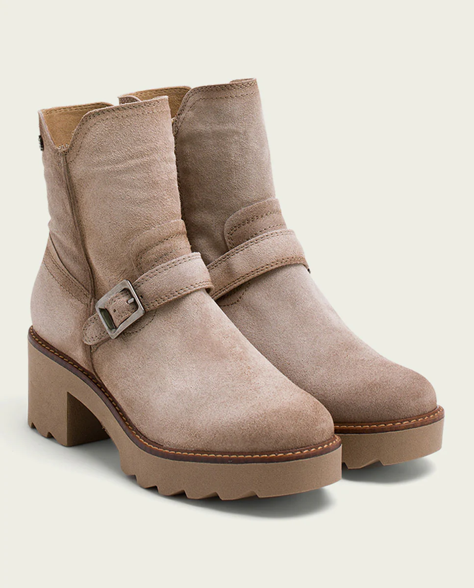 BOTINES DE PIEL CON CREMALLERA ARENA MAR - Image 2
