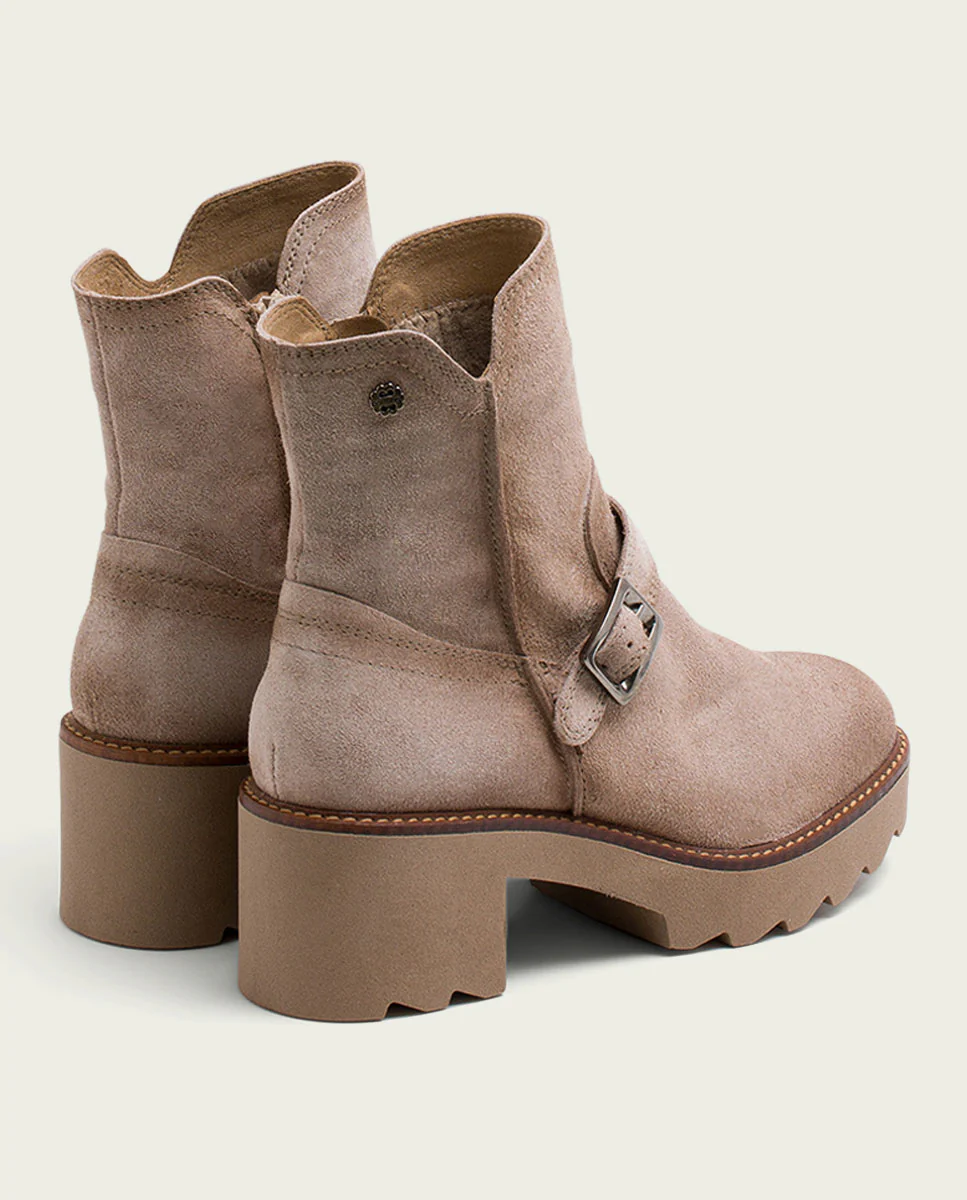 BOTINES DE PIEL CON CREMALLERA ARENA MAR - Image 3