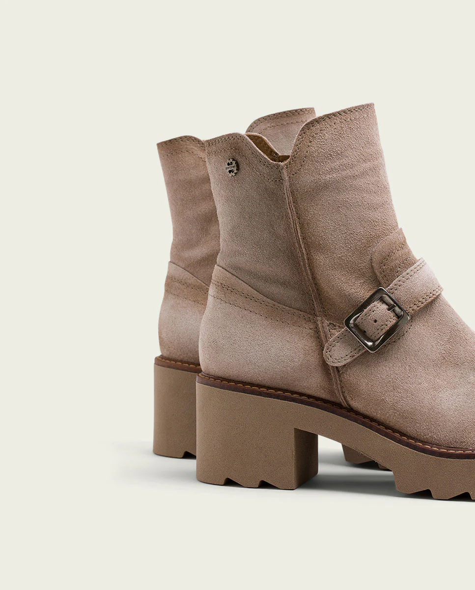 BOTINES DE PIEL CON CREMALLERA ARENA MAR - Image 4