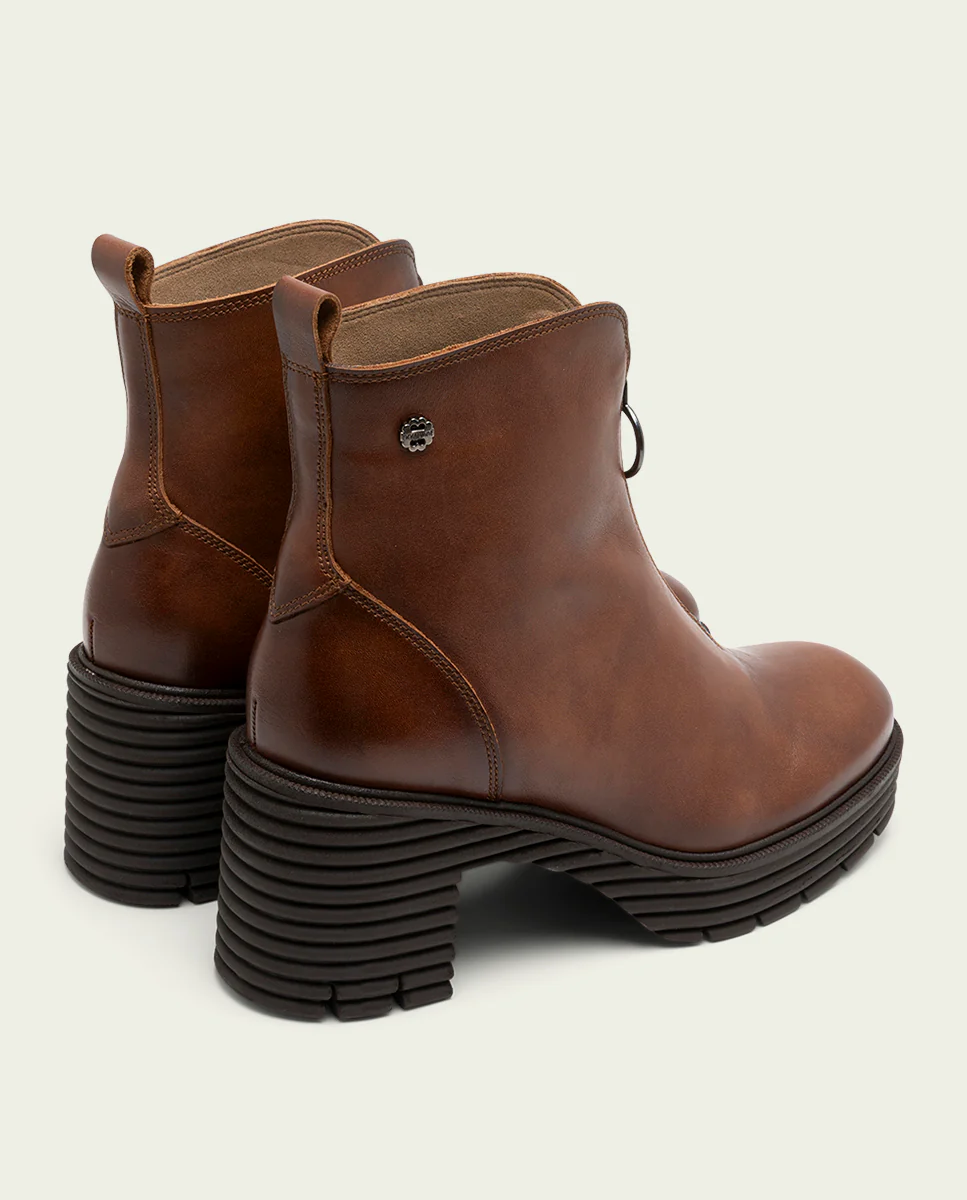 BOTINES DE PIEL CON CREMALLERA CUERO MILA - Image 3