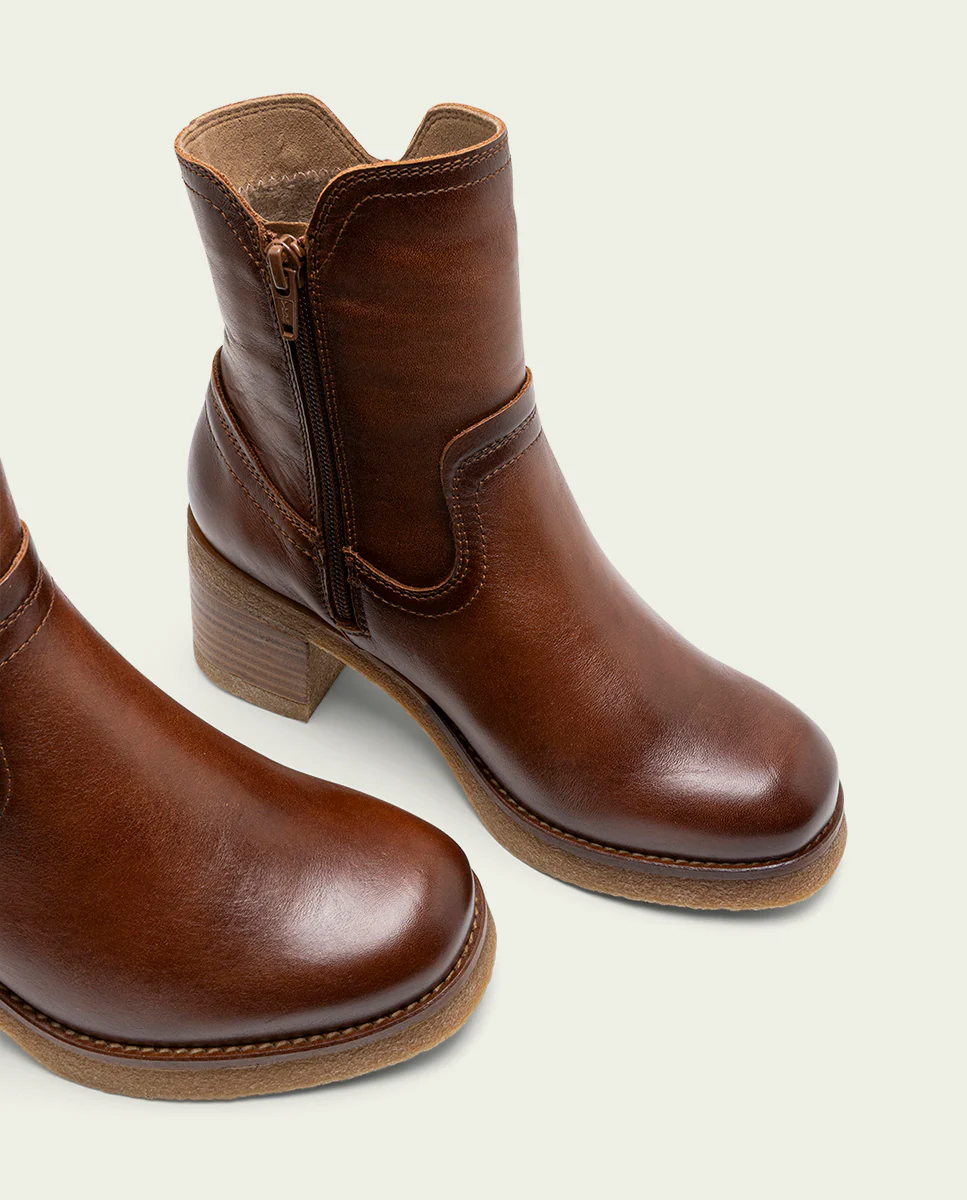 BOTINES DE PIEL CON CREMALLERA CUERO MOLLY - Image 4