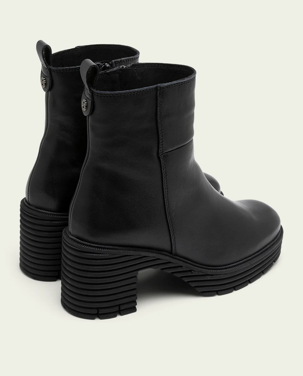 BOTINES DE PIEL CON CREMALLERA NEGRA MARTA - Image 3