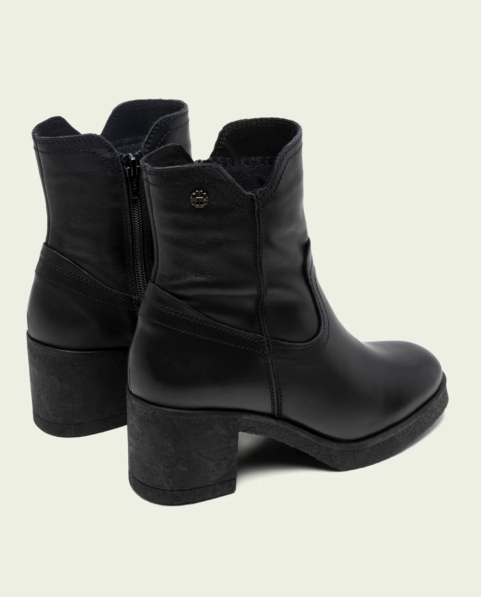 BOTINES DE PIEL CON CREMALLERA NEGRO MOLLY - Image 3