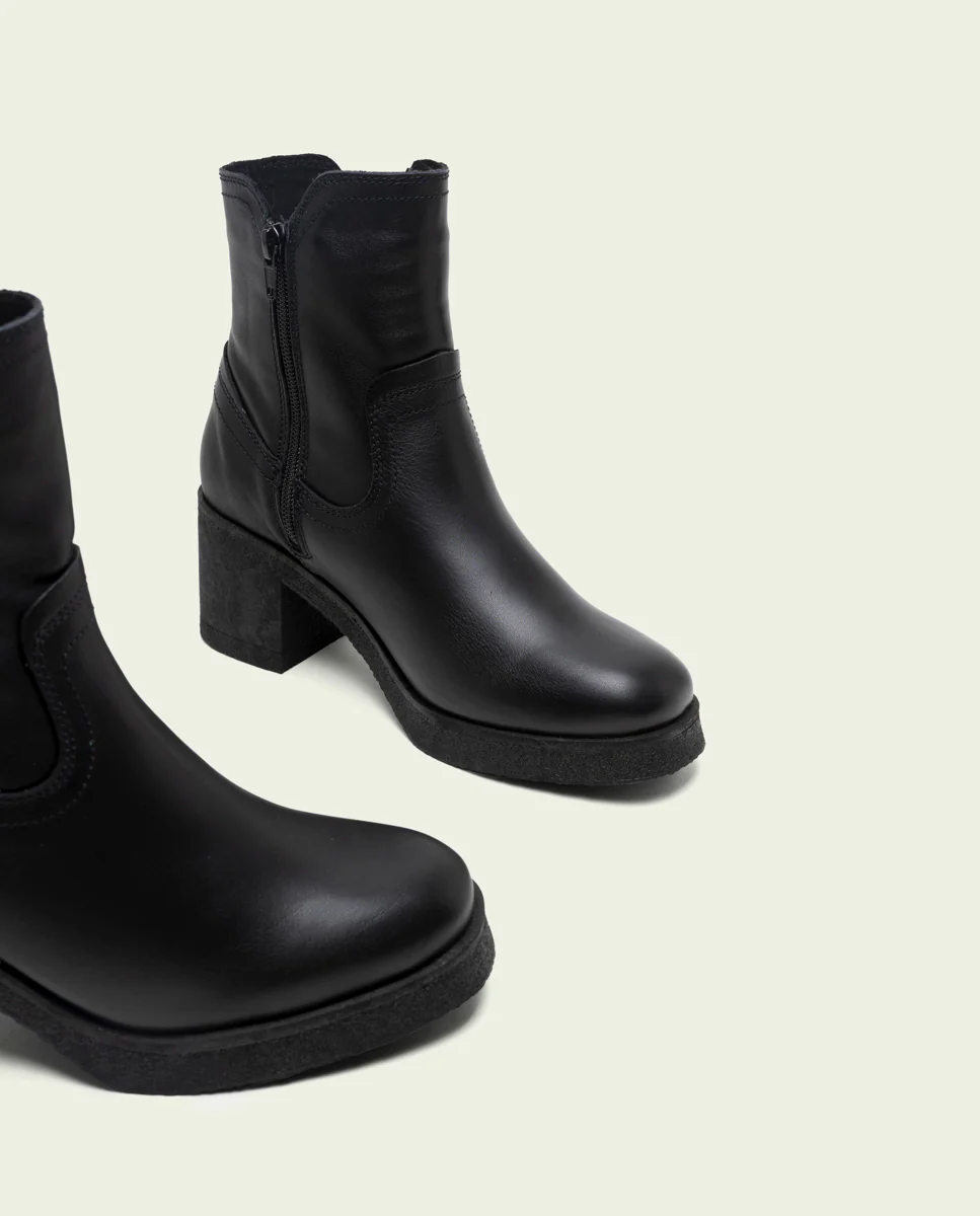 BOTINES DE PIEL CON CREMALLERA NEGRO MOLLY - Image 4