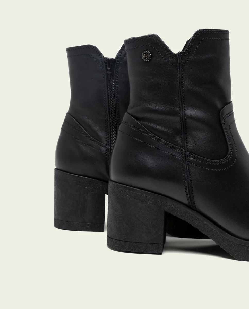 BOTINES DE PIEL CON CREMALLERA NEGRO MOLLY - Image 5