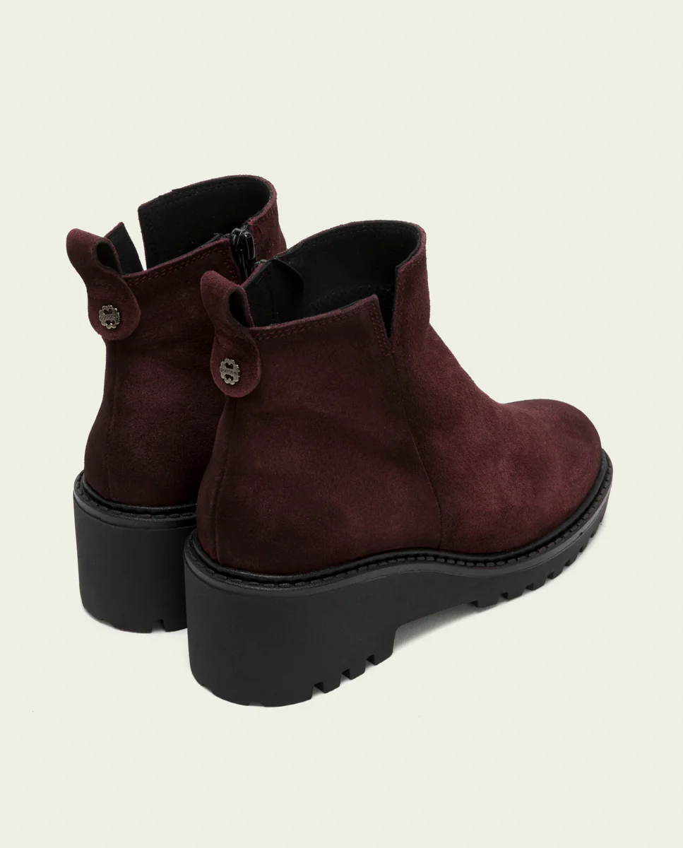 BOTINES DE PIEL CON CUÑA Y CREMALLERA BURDEOS ELISA - Image 2