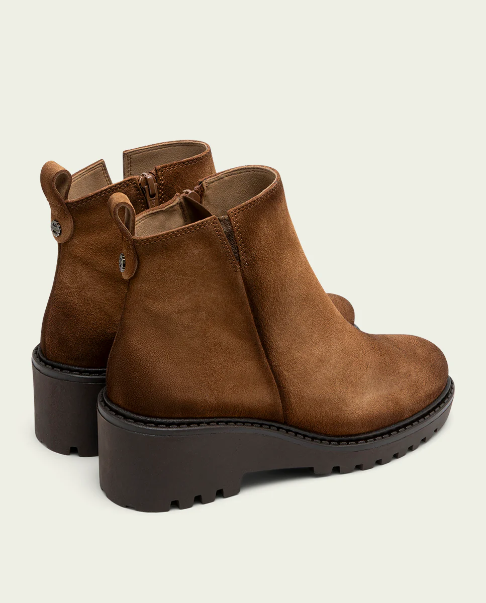 BOTINES DE PIEL CON CUÑA Y CREMALLERA CUERO ELISA - Image 3