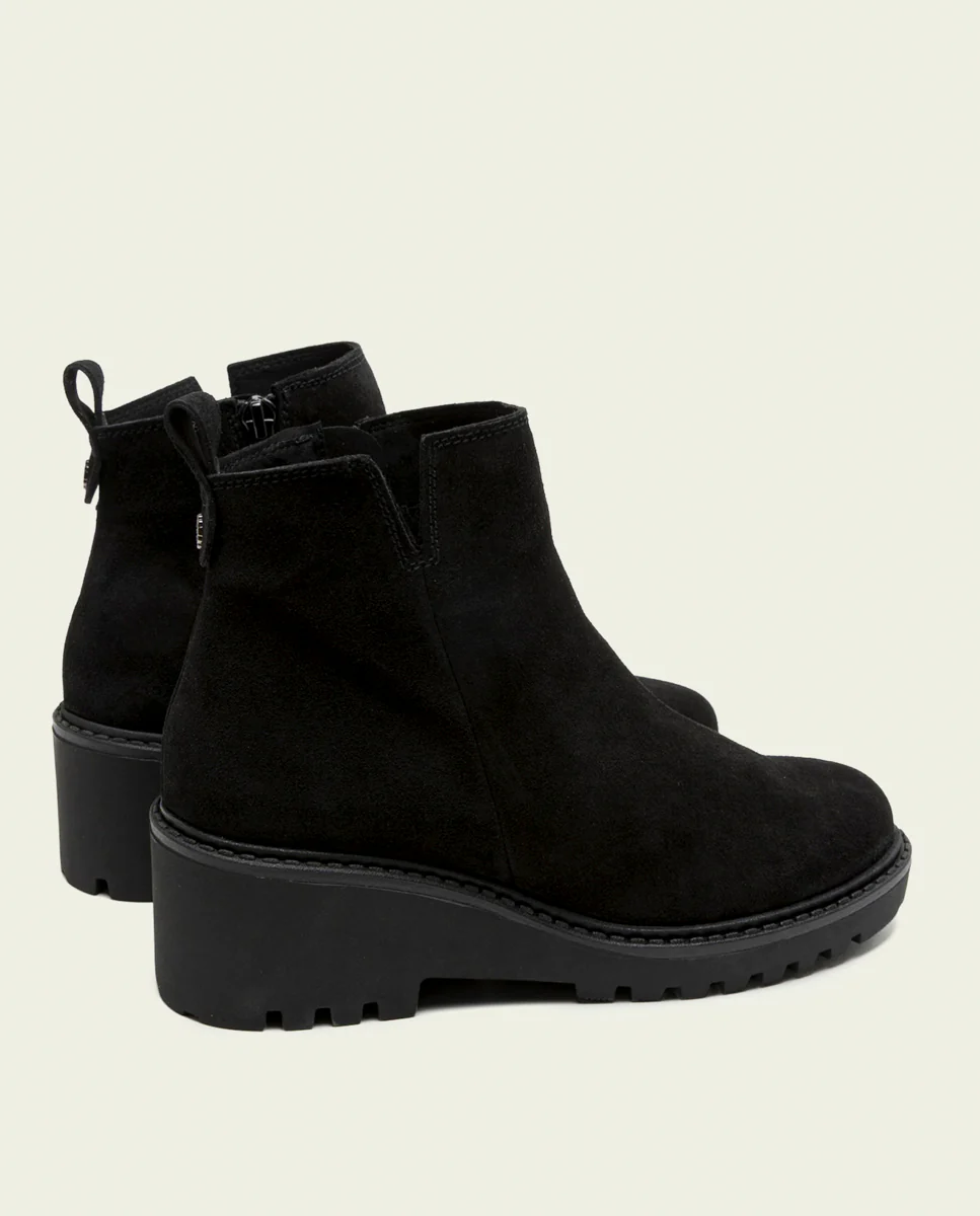 BOTINES DE PIEL CON CUÑA Y CREMALLERA NEGRO ELISA - Image 3