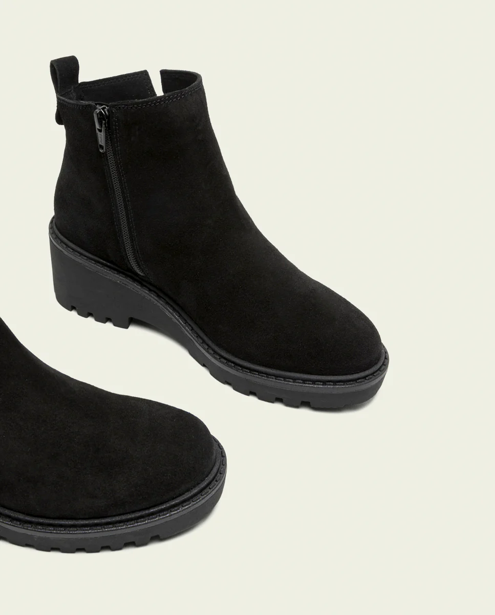BOTINES DE PIEL CON CUÑA Y CREMALLERA NEGRO ELISA - Image 4