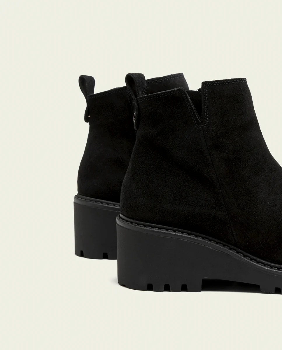 BOTINES DE PIEL CON CUÑA Y CREMALLERA NEGRO ELISA - Image 5