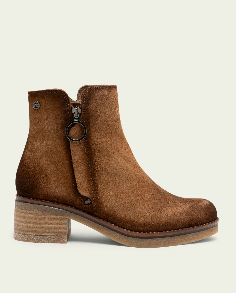 BOTINES DE PIEL CUERO CON CREMALLERA DIANA