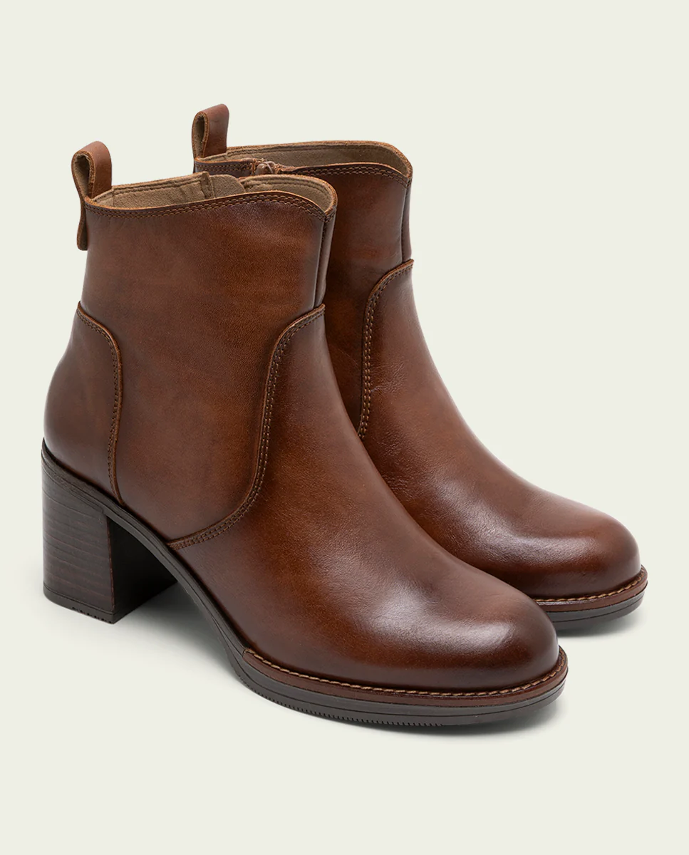 BOTINES DE PIEL DE TACÓN CUERO RAQUEL - Image 3