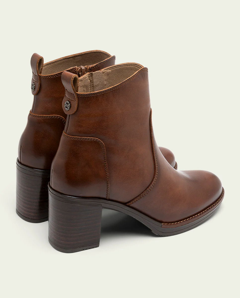 BOTINES DE PIEL DE TACÓN CUERO RAQUEL - Image 4