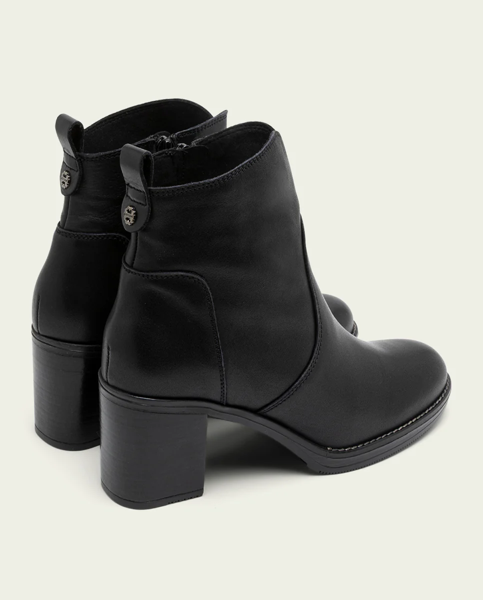 BOTINES DE PIEL DE TACÓN NEGRO RAQUEL - Image 4