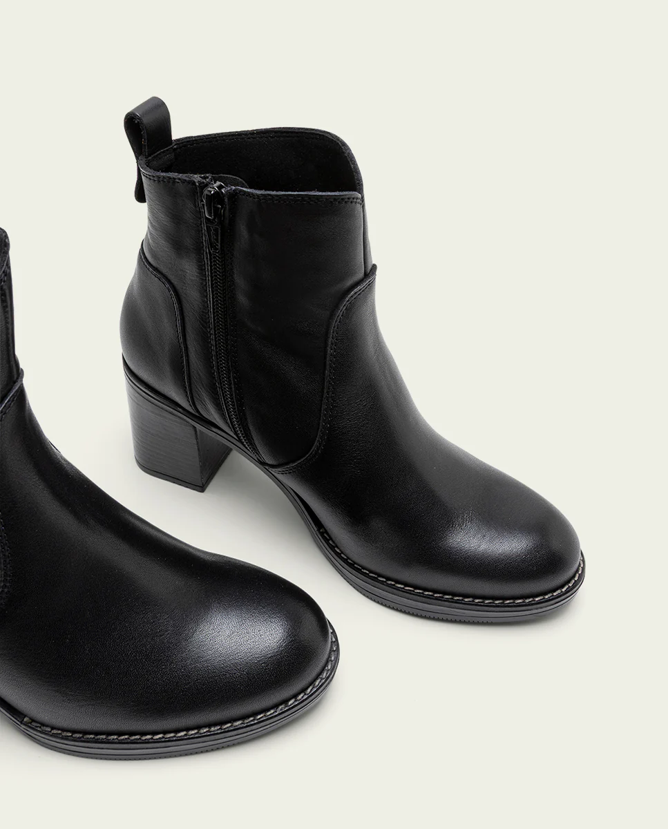 BOTINES DE PIEL DE TACÓN NEGRO RAQUEL - Image 5