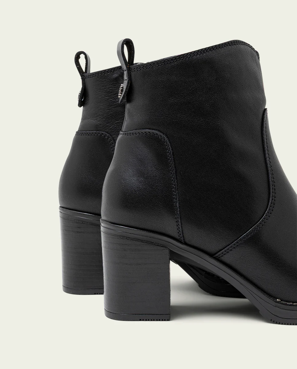 BOTINES DE PIEL DE TACÓN NEGRO RAQUEL - Image 6